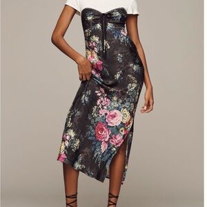 Floral Black Midi Dress